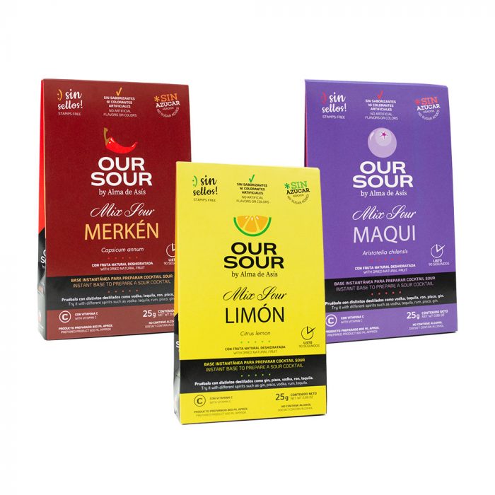 mocktail sour en polvo de limon maqui y merken