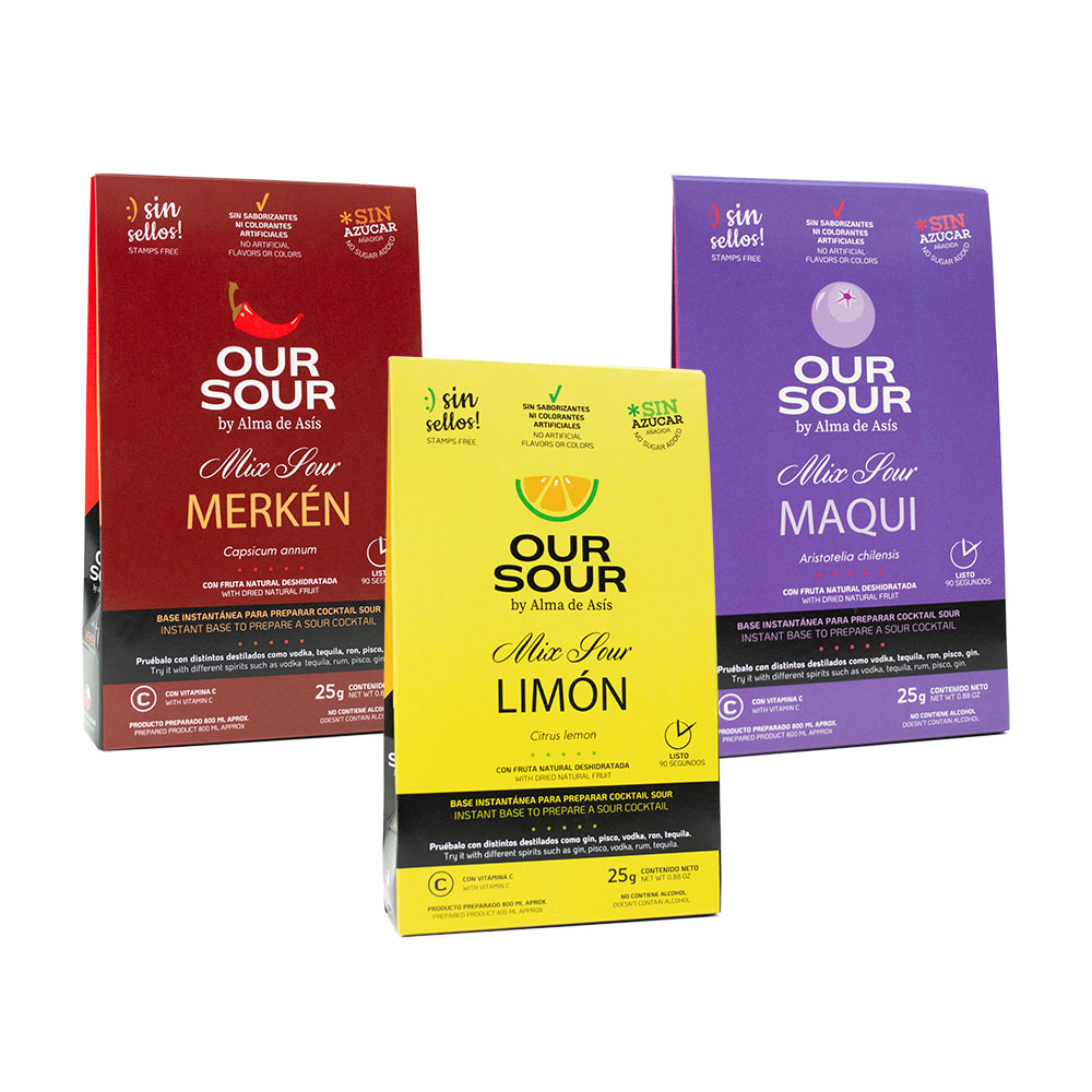 mocktail sour en polvo de limon maqui y merken