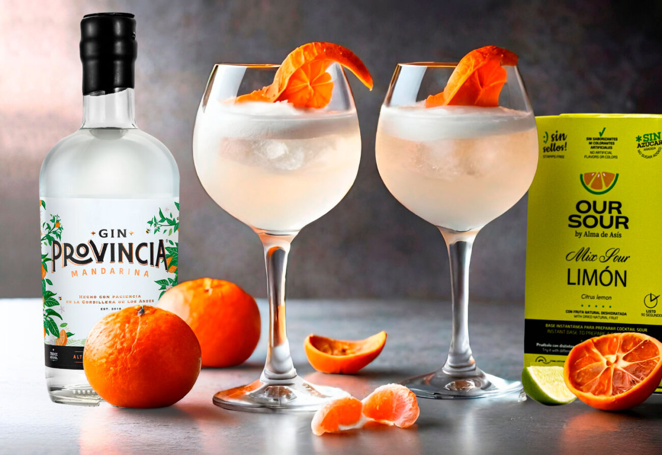 receta de gin sour mandarina con gin provincia y our sour limon