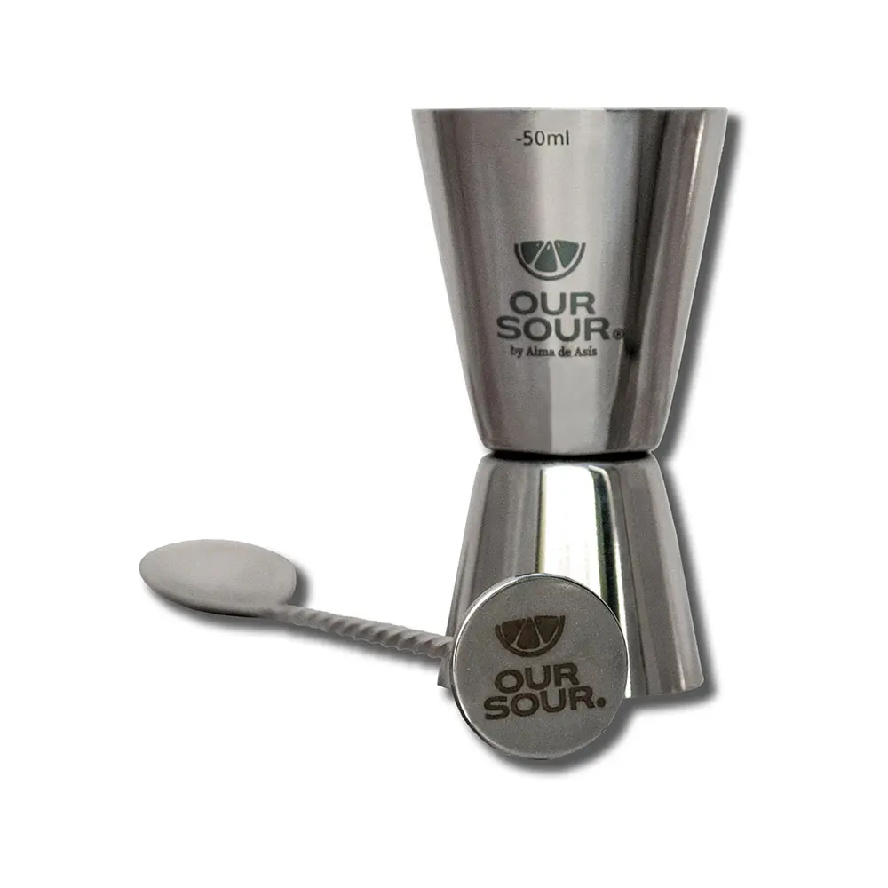 set jigger y cuchara de bar